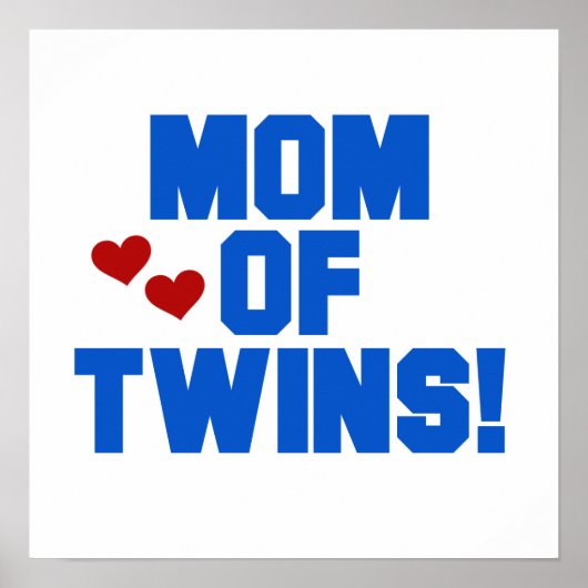Mam van Twins Blue Text Gifts Poster (Voorkant)