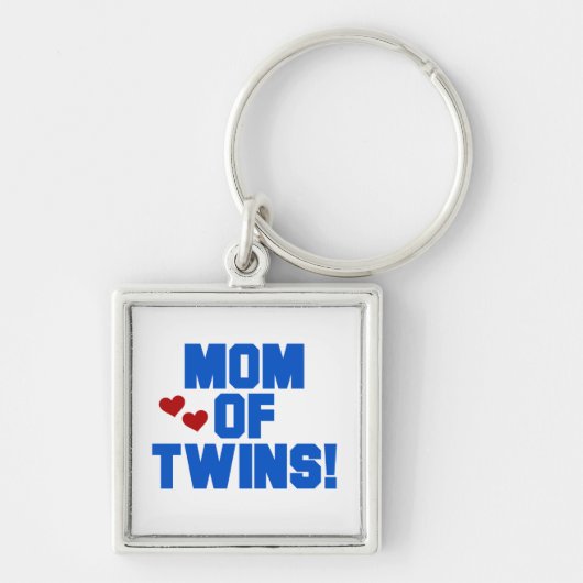 Mam van Twins Blue Text Gifts Sleutelhanger (Voorkant)