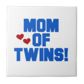 Mam van Twins Blue Text Gifts Tegeltje (Voorkant)