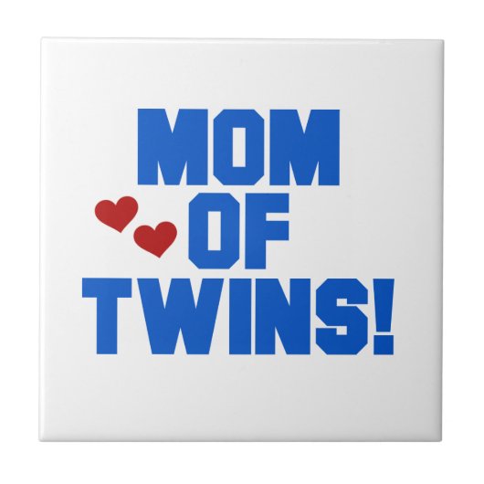 Mam van Twins Blue Text Gifts Tegeltje (Voorkant)