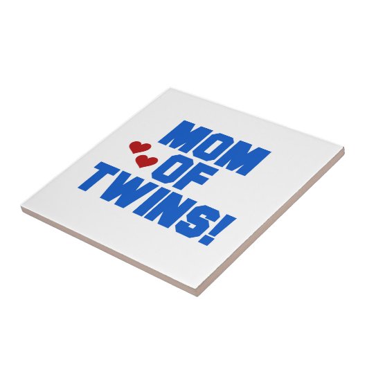Mam van Twins Blue Text Gifts Tegeltje (Zijkant)