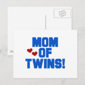 Mam van Twins-Blue Text Tshirts en Gifts Briefkaart (Voorkant / Achterkant)