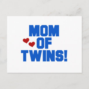 Mam van Twins-Blue Text Tshirts en Gifts Briefkaart