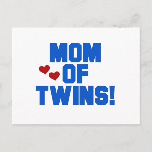 Mam van Twins-Blue Text Tshirts en Gifts Briefkaart (Voorkant)