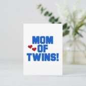 Mam van Twins-Blue Text Tshirts en Gifts Briefkaart (Staand voorkant)