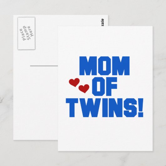 Mam van Twins-Blue Text Tshirts en Gifts Briefkaart (Voorkant / Achterkant)