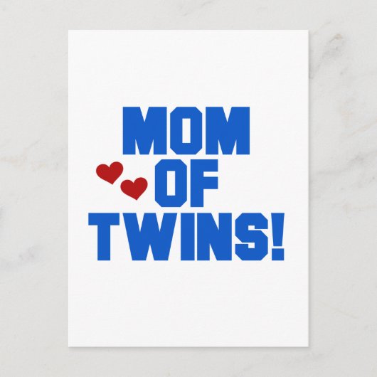 Mam van Twins-Blue Text Tshirts en Gifts Briefkaart (Voorkant)
