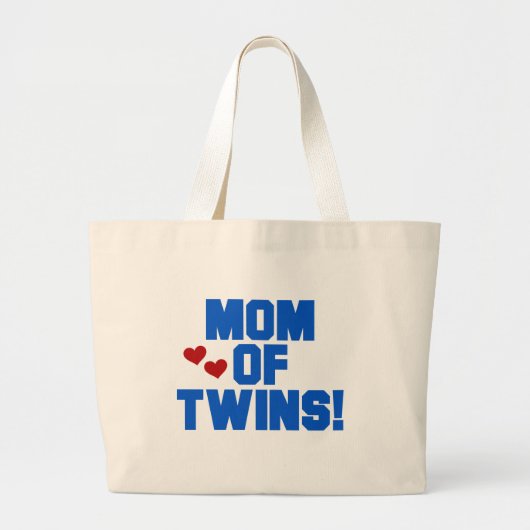 Mam van Twins-Blue Text Tshirts en Gifts Grote Tote Bag (Voorkant)