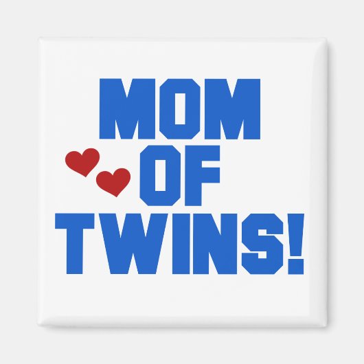 Mam van Twins-Blue Text Tshirts en Gifts Magneet (Voorkant)