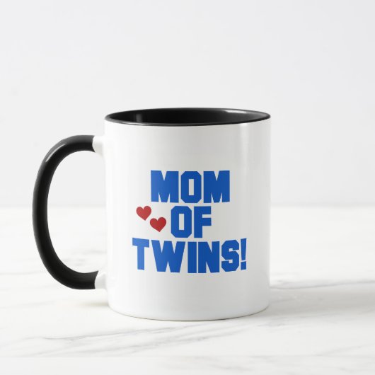 Mam van Twins-Blue Text Tshirts en Gifts Mok (Links)