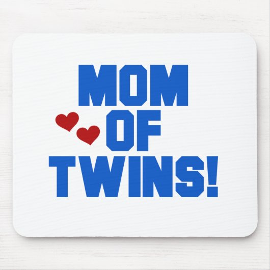 Mam van Twins-Blue Text Tshirts en Gifts Muismat (Voorkant)