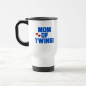 Mam van Twins-Blue Text Tshirts en Gifts Reisbeker (Links)