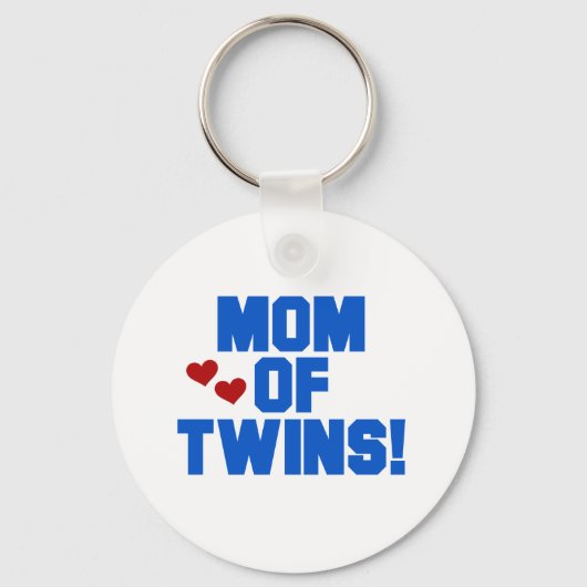 Mam van Twins-Blue Text Tshirts en Gifts Sleutelhanger (Voorkant)