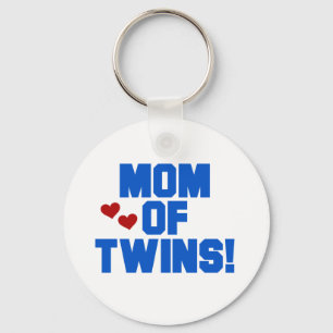 Mam van Twins-Blue Text Tshirts en Gifts Sleutelhanger