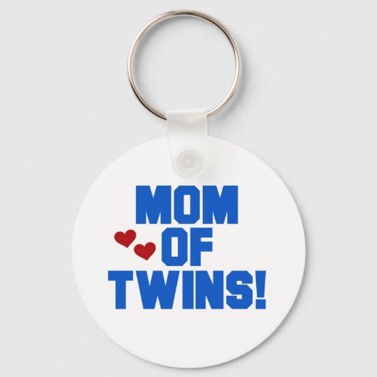 Mam van Twins-Blue Text Tshirts en Gifts Sleutelhanger (Voorkant)