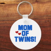 Mam van Twins-Blue Text Tshirts en Gifts Sleutelhanger (Voorkant)