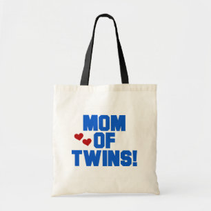 Mam van Twins-Blue Text Tshirts en Gifts Tote Bag