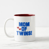 Mam van Twins-Blue Text Tshirts en Gifts Tweekleurige Koffiemok (Links)