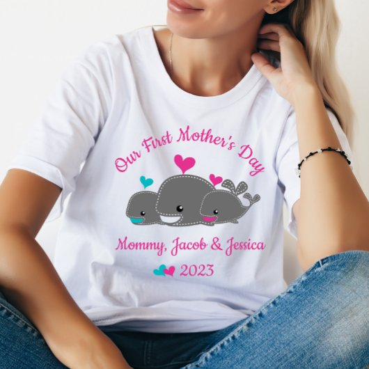 Mam van Twins, Boy & Girl, Moederdag T-shirt