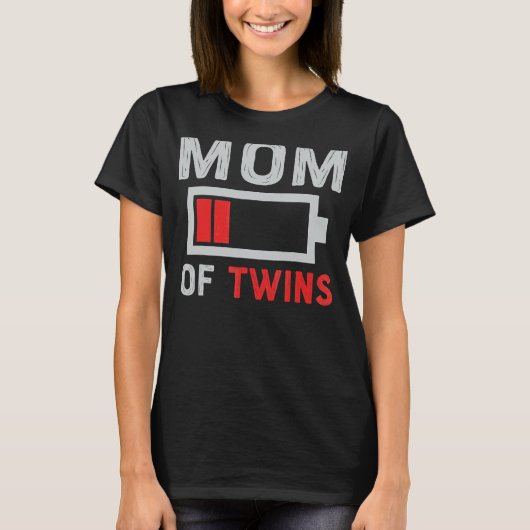 Mam van Twins Cadeau van Son Daughter Mothers Da T-shirt (Voorkant)