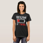 Mam van Twins Cadeau van Son Daughter Mothers Da T-shirt (Voorkant volledig)