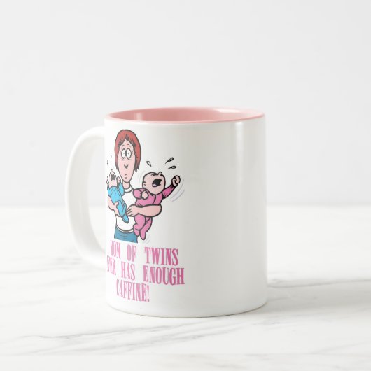 Mam van Twins Coffee-Mok Tweekleurige Koffiemok (Voorkant links)