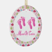 Mam van Twins Kerstkerkeepaardversier Keramisch Ornament (Rechts)