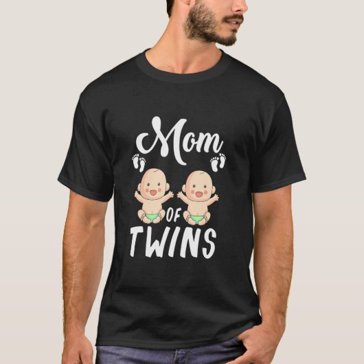 Mam van Twins mama kondiging T-shirt (Voorkant)