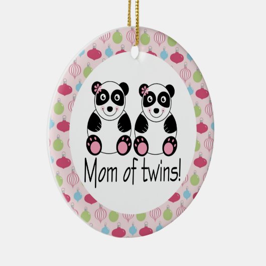 Mam van Twins Panda Kerstkeepomwille Ornament (Rechts)