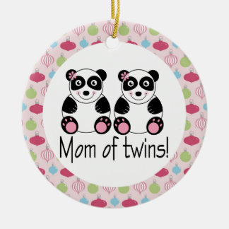 Mam van Twins Panda Kerstkeepomwille Ornament