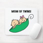Mam van Twins-Peas in een pod-shirt en cadeaus Muismat (Met muis)