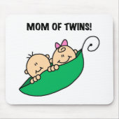 Mam van Twins-Peas in een pod-shirt en cadeaus Muismat (Voorkant)