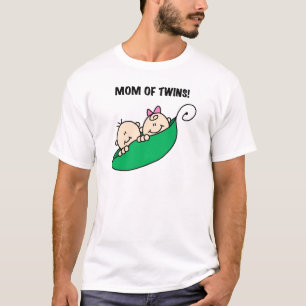 Mam van Twins-Peas in een pod-shirt en cadeaus T-shirt