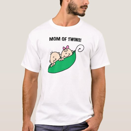Mam van Twins-Peas in een pod-shirt en cadeaus T-shirt (Voorkant)