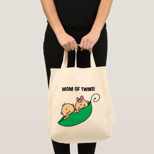 Mam van Twins-Peas in een pod-shirt en cadeaus Tote Bag (Voorkant (product))