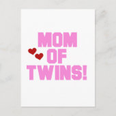 Mam van Twins-roze tekentshirts en cadeautjes Briefkaart (Voorkant)