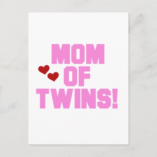 Mam van Twins-roze tekentshirts en cadeautjes Briefkaart (Voorkant)
