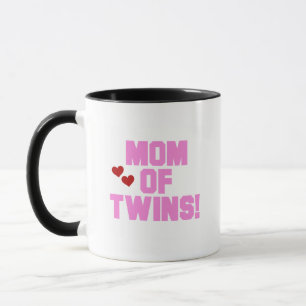 Mam van Twins-roze tekentshirts en cadeautjes Mok