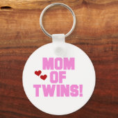Mam van Twins-roze tekentshirts en cadeautjes Sleutelhanger (Voorkant)