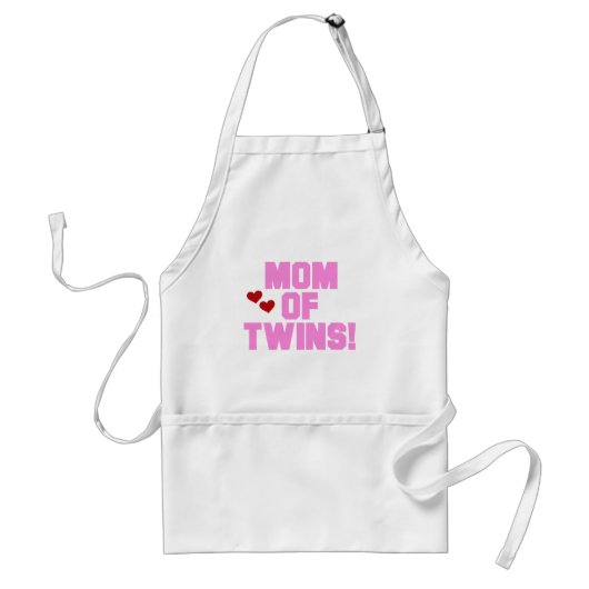 Mam van Twins-roze tekentshirts en cadeautjes Standaard Schort (Voorkant)