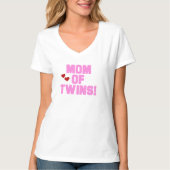 Mam van Twins-roze tekentshirts en cadeautjes T-shirt (Voorkant)