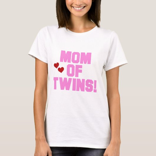 Mam van Twins-roze tekentshirts en cadeautjes T-shirt (Voorkant)