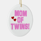 Mam van Twins roze tekstcadeaus Keramisch Ornament (Rechts)