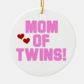 Mam van Twins roze tekstcadeaus Keramisch Ornament (Voorkant)
