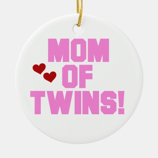 Mam van Twins roze tekstcadeaus Keramisch Ornament (Voorkant)