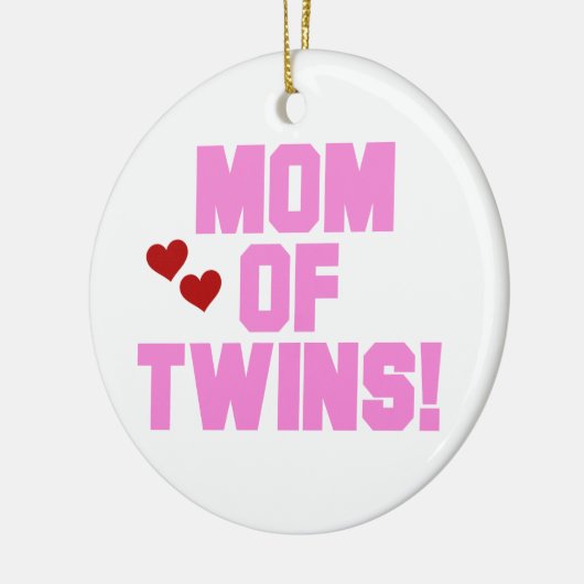 Mam van Twins roze tekstcadeaus Keramisch Ornament (Links)