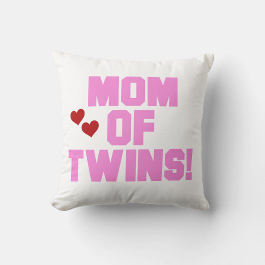Mam van Twins roze tekstcadeaus Kussen (Voorkant)