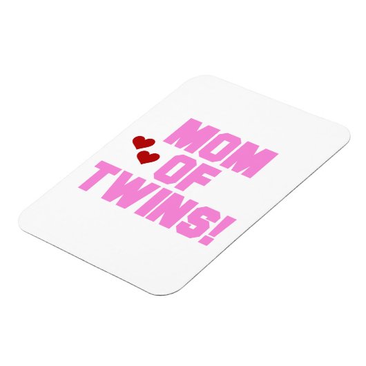Mam van Twins roze tekstcadeaus Magneet (Linkerzijde)