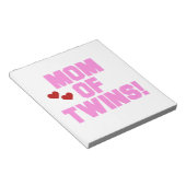 Mam van Twins roze tekstcadeaus Notitieblok (Schuin)