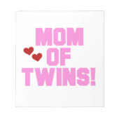 Mam van Twins roze tekstcadeaus Notitieblok (Voorkant)